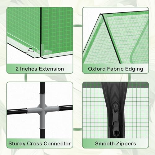 4x3x3ft Galvanized Raised Garden Bed with Cover and Zipper Windows T3329