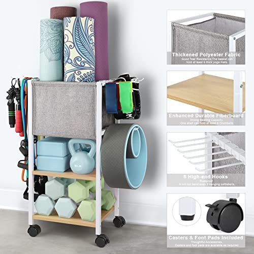 Yoga Mat Storage Rack for Dumbbells and Kettlebells, Home Gym Organizer N713