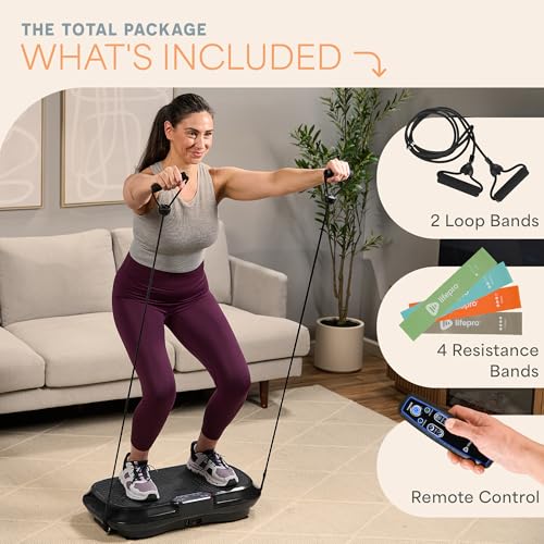 Lifepro Waver Vibration Plate Exercise Machine with Loop Bands V797593