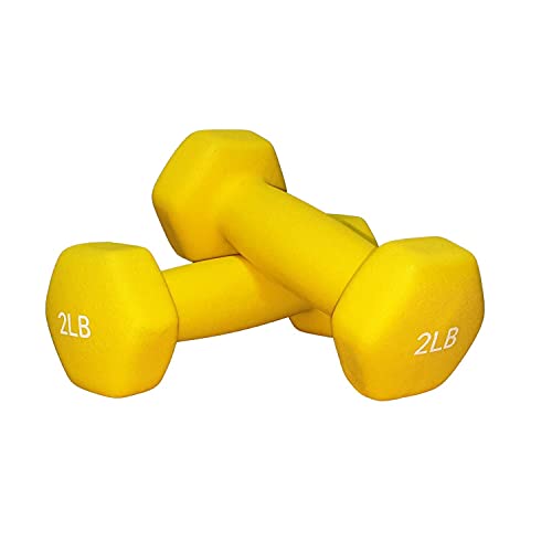 FUXION Neoprene Dumbbell Hand Weights, Set of 2, Hexagon Non-Slip E207497