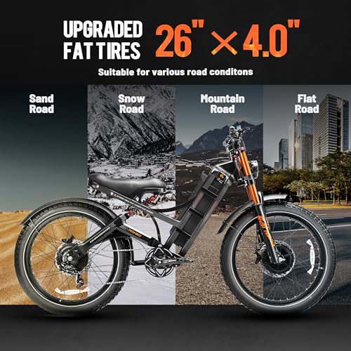 Romeo Pro 3 Electric Bike for Adults 5000W Dual Motor 60V 80Ah Fat Tire Full Suspension I27752