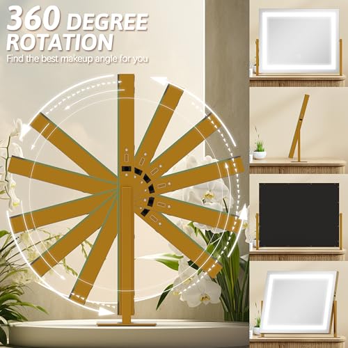 Vanity Mirror with Lights, 12.6"×15" LED Makeup Mirror, Touch Control Dimmable D52089