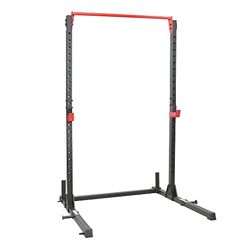 Sunny Health & Fitness Power Cage and Squat Rack with J-Hooks and Pull Up Bar O409748