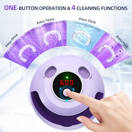 Ultrasonic Retainer Cleaner for Dentures, Mouth Guards, Braces, Jewelry, 200ML, 45kHz X607