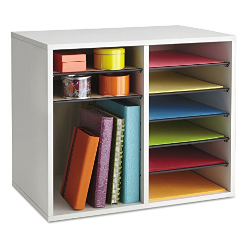 Safco Wooden Paper and Mail Organizer, Adjustable Shelves, Stackable B285