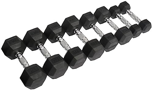 Rubber Coated Hex Dumbbell Weight Set R443