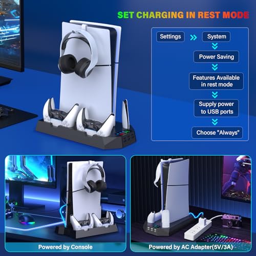 PS5/PS5 Slim Cooling Station with Controller Charging for PlayStation 5 T70142