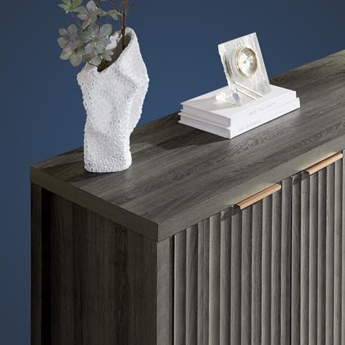 Fluted Sideboard Buffet Cabinet with Storage, 56" Modern Credenza, Natural Y669537