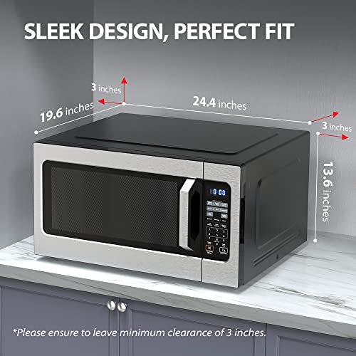 Toshiba ML-EM62P(SS) Countertop Microwave, 2.2 Cu Ft, 1200W, Stainless Steel C1532