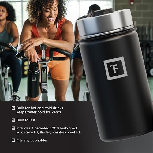 IRON °FLASK Stainless Steel Insulated Water Bottle with 3 Lids, 40 oz U19688