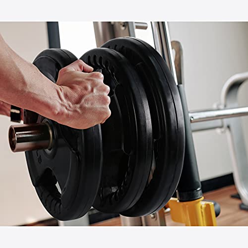 RitFit Olympic Rubber Grip Plates 2-Inch for Barbell Weightlifting Strength Training Z70542