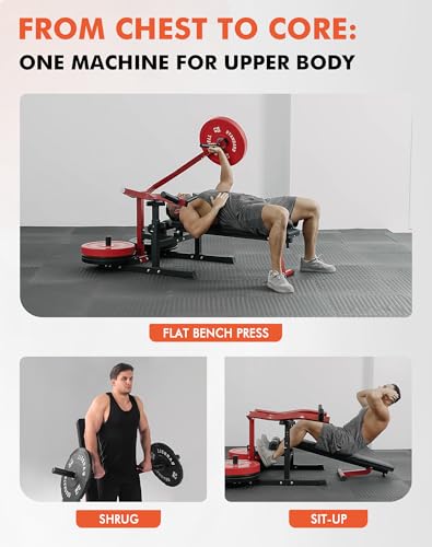 GMWD Chest Press Machine 1050LBS with Independent Converging Arms, Adjustable Bench U29223