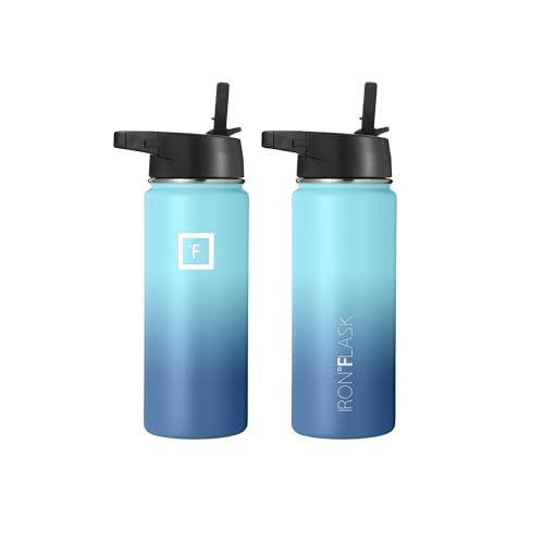 IRON °FLASK Stainless Steel Insulated Water Bottle with 3 Lids, 40 oz U19688