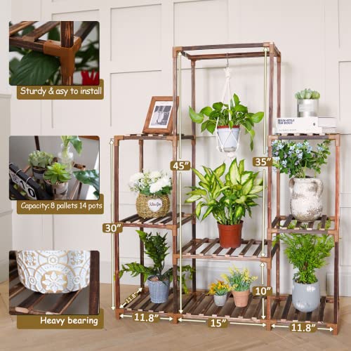 Uneedem Plant Stand Indoor Outdoor, 10-Tier Tall Plant Shelf for Multiple Plants A6522