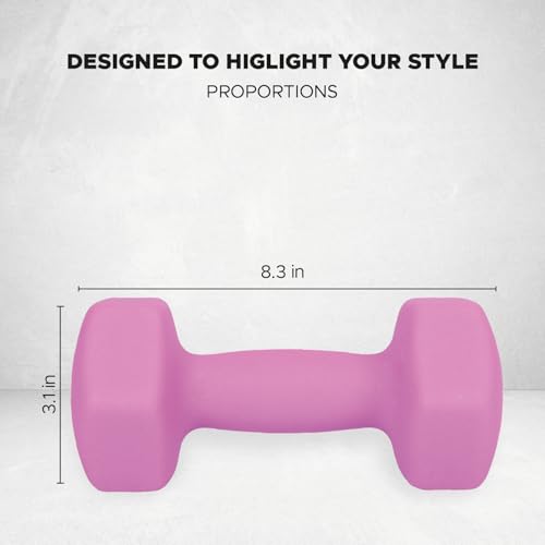 FUXION Neoprene Dumbbell Hand Weights, Set of 2, Hexagon Non-Slip E207497
