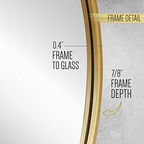 Gold Circle Wall Mirror 36 Inch Round for Entryways, Living Rooms S36398