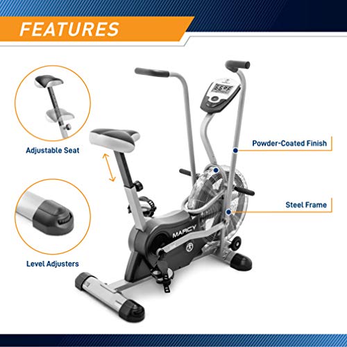 Marcy Air-Resistance Exercise Fan Bike with Dual Action Handlebars R489523