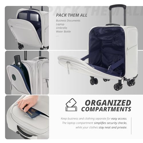 Verage Under Seat Luggage with Wheels, Softside Spinner Carry On, Navy 14-Inch A51804
