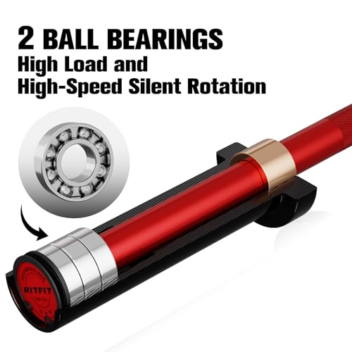 RITFIT Olympic Barbell 4ft/6ft 2 Inch Weight Bar for Strength Training, 500lbs Capacity F369