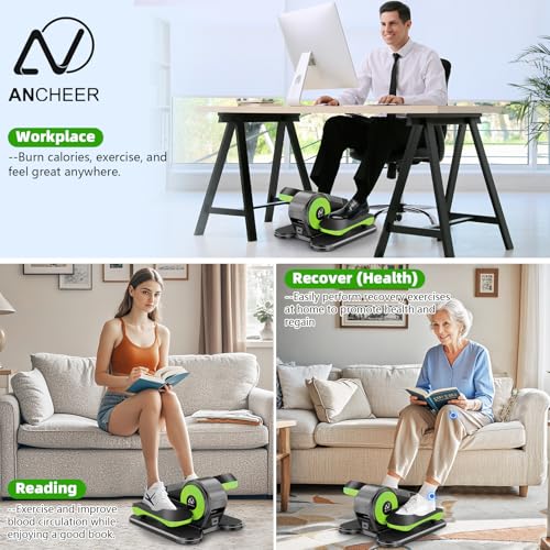 ANCHEER Under Desk Elliptical Machine, Quiet Portable Seated Pedal Exerciser F93140