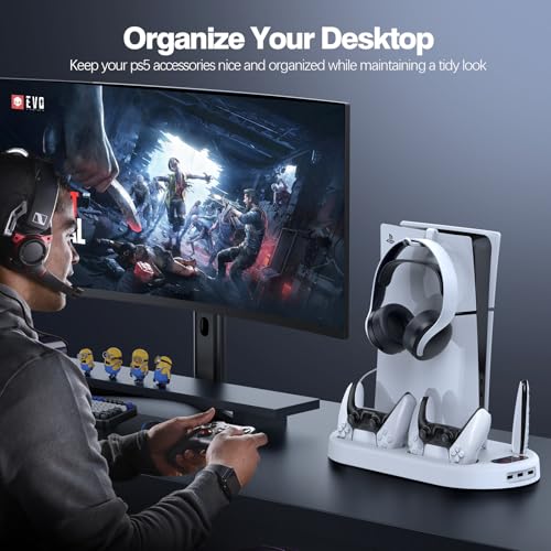 AMZDM Cooling Station PS5 Slim Stand with Charging for PS5 Pro & Slim Y61242