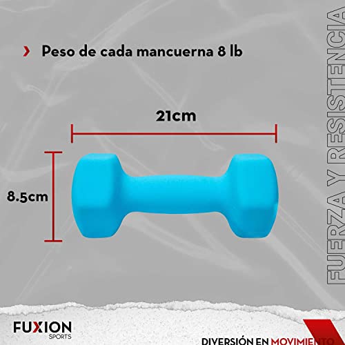 FUXION Neoprene Dumbbell Hand Weights, Set of 2, Hexagon Non-Slip E207497