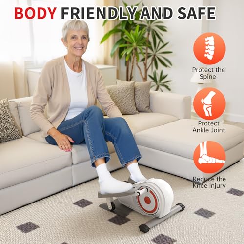 Under Desk Elliptical Machine, Electric Leg Exerciser for Seniors, 8 Resistance Levels A547