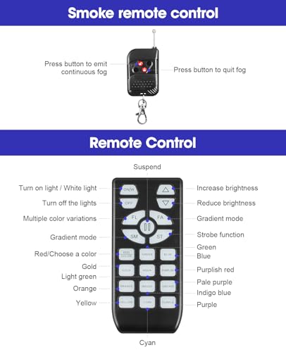 MOSFiATA 600W Fog Machine with RGB LED Lights and Remote Control E8210