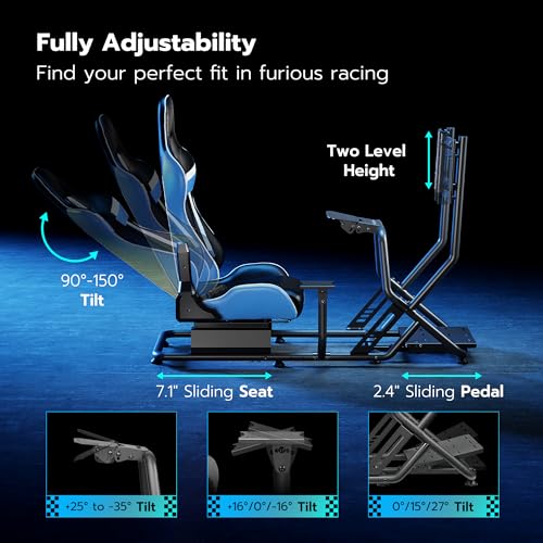 ARES WING Racing Simulator Cockpit with Monitor Mount and Seat P60837