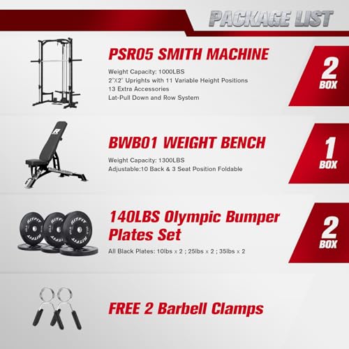 RitFit Smith Machine Power Rack with LAT-Pull Down System T1228