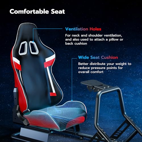 ARES WING Racing Simulator Cockpit with Monitor Mount and Seat P60837