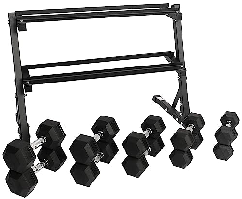 Rubber Coated Hex Dumbbell Weight Set R443