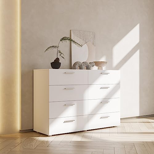 White 6-Drawer Double Dresser for Bedroom E2719