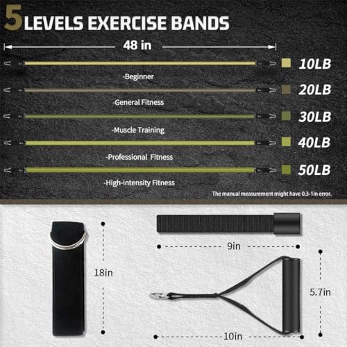 VEICK Resistance Bands with Handles for Home Workout O75059