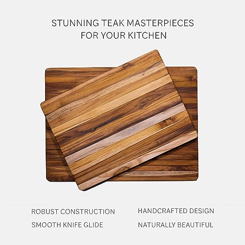 Teakhaus Cutting Board Extra Large with Grip Handles, Reversible Teak Edge Grain U703652