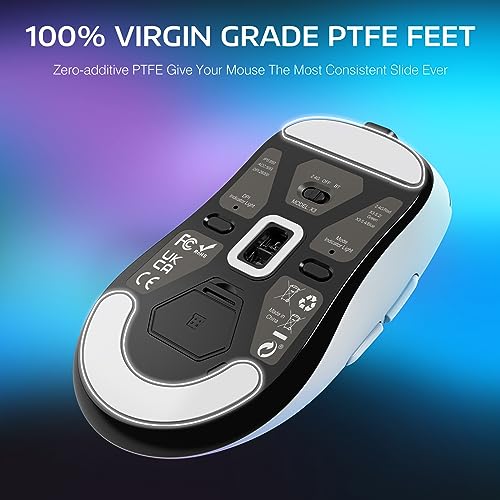 ATTACK SHARK X3 Wireless Gaming Mouse, 49g Ergonomic, PAW3395 26K DPI, White C238377