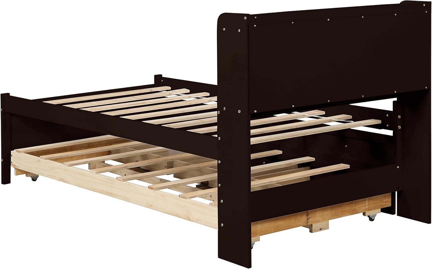 Twin Captain’s Bed with Bookcase Headboard and Trundle, Espresso K258180