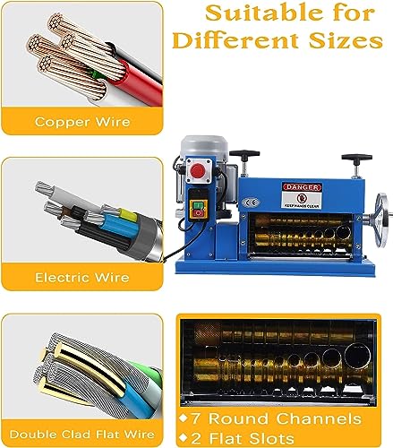 Automatic Wire Stripping Machine 0.06-1.5in with Manual Crank for Copper Recycling B31038