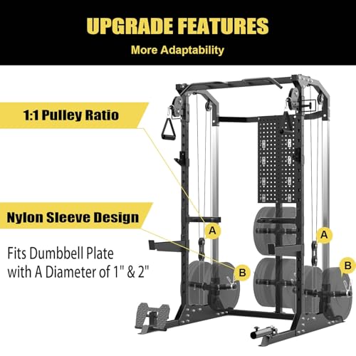 Power Cage 2000Lbs Capacity Power Rack with Cable Crossover O122915