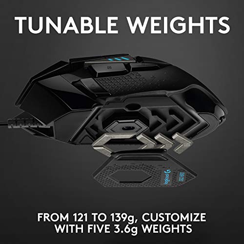 Logitech G502 HERO Wired Gaming Mouse with RGB and Adjustable Weights R1222