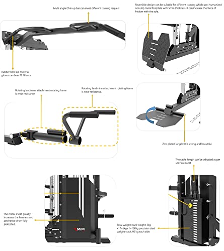 MiM USA Hercules EX Commercial All in One Gym Machine with 400 lb Weight Stack W526181