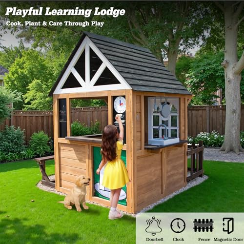 Kids Playhouse Outdoor Wooden Playset for Kids Ages 3-8, Gray N122654