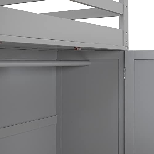 Harper & Bright Designs Full Loft Bed with Desk, Wardrobe, Solid Wood N868457