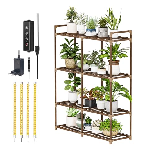 Bamworld Plant Stand Indoor Outdoor Wood Plant Rack 3 Tier Ladder D51744