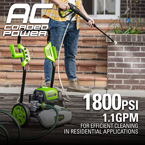 Greenworks Compact Electric Pressure Washer, 1.2 GPM, Lightweight R449552