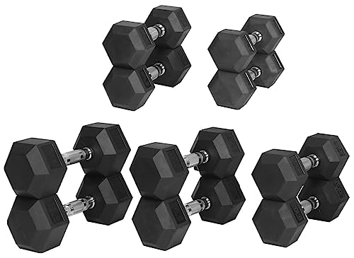 Rubber Coated Hex Dumbbell Weight Set R443