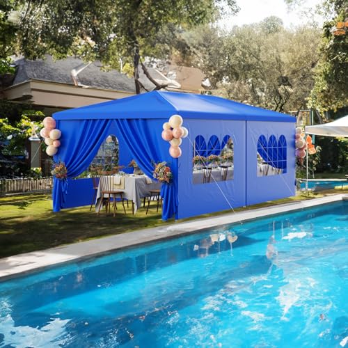 Outdoor Party Tent 10x30 Black with 8 Removable Sidewalls V87006