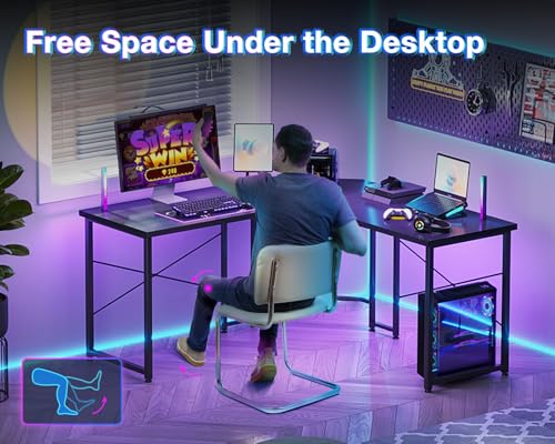 Casaottima L Shaped Gaming Desk Corner Desk for Home Office, 51 Inch, Black M173778