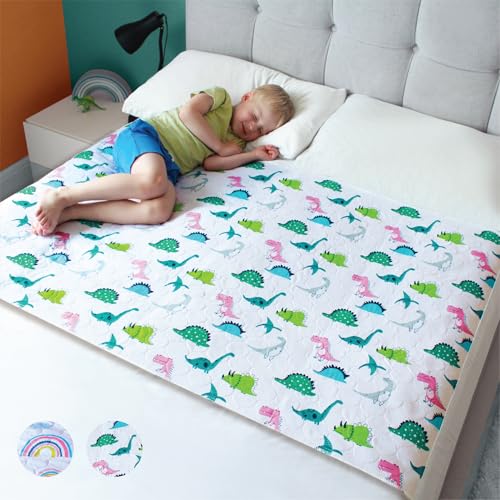 Hygge Sheets® Potty Training Pee Pads for Kids, Toddlers - 100% Waterproof, Non Slip, Washable, Dinosaur P67400