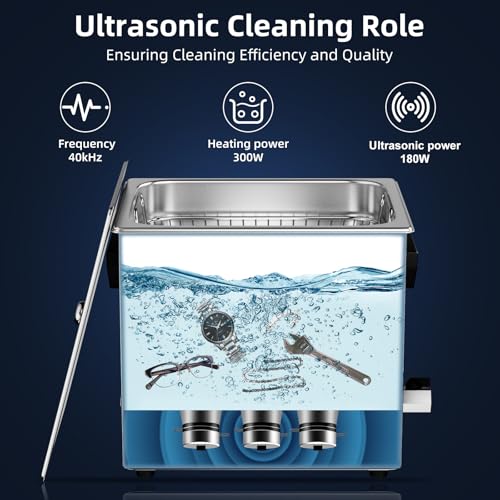 Ultrasonic Cleaner 2L with Heater & Timer, 40kHz SUS 304 Stainless Steel K9648